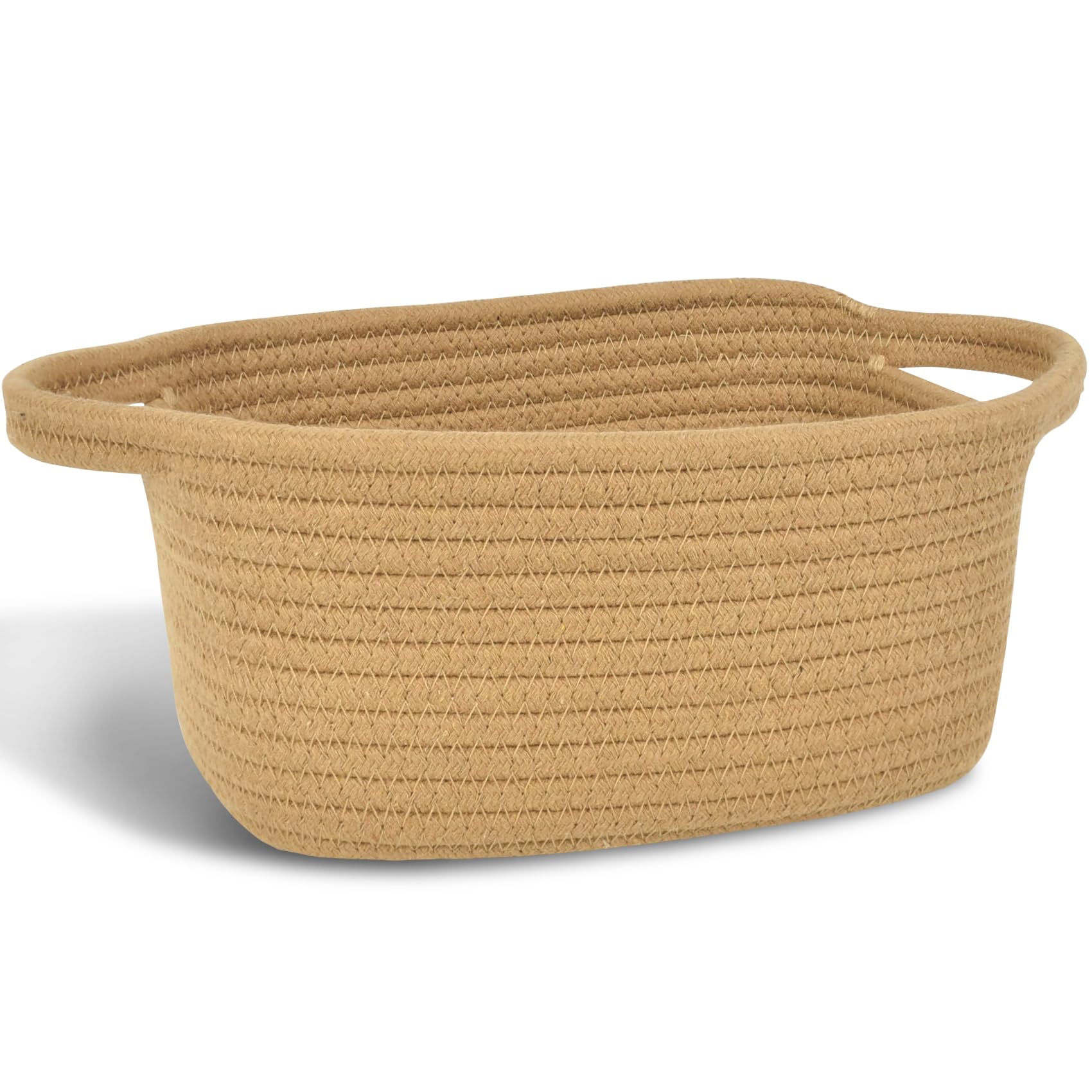 ABenkle Small Storage Basket, Cotton Mini Baby Basket, Cute Tiny Cotton Rope Woven Basket,Shelf Basket, Boho Decorative Toy Dog